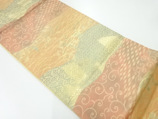 JAPANESE FUKURO OBI / WOVEN SHIPPO PATTERN
